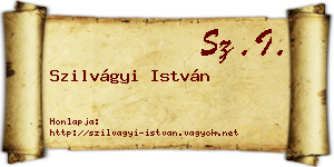 Szilvágyi István névjegykártya